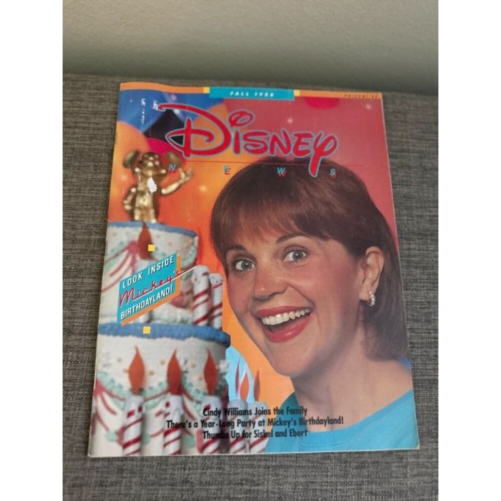 Vintage Collectible Disney News Magazine Fall 1988 w/ Cindy Williams on Cover